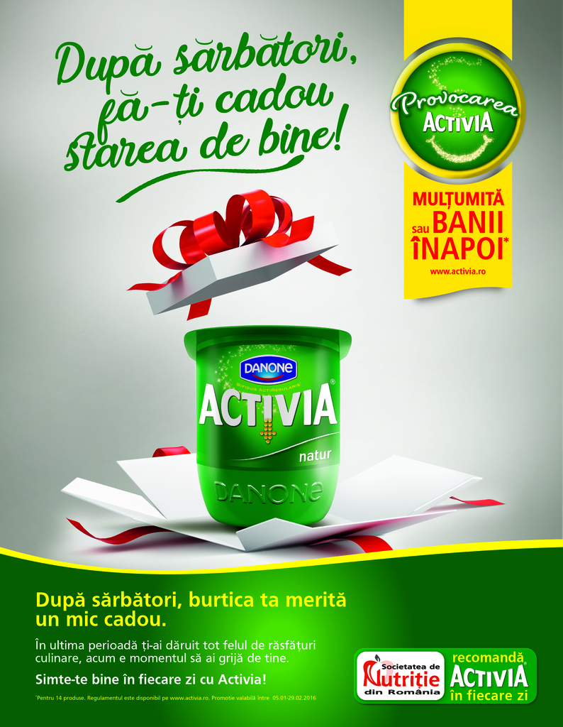 Fă-i un cadou burticii tale după sărbători: starea de bine cu Activia