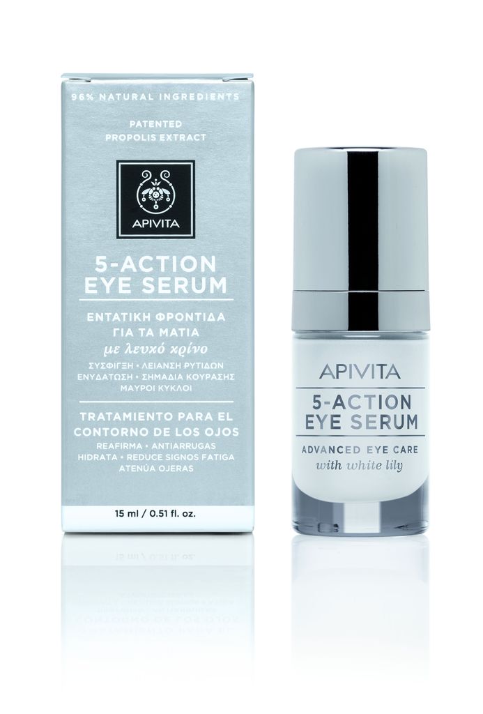 Noutăți Apivita: Serumul 5 action Eye serum cu extract de crin alb